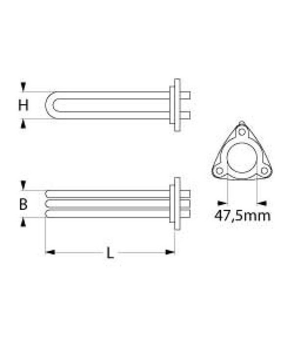 Alpeninox, Therma, Zanussi , Ascaso dishwasher boiler heating element 4500W 230V