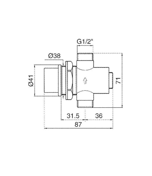 Self-closing tap automatic cca.15s thread 1/2"