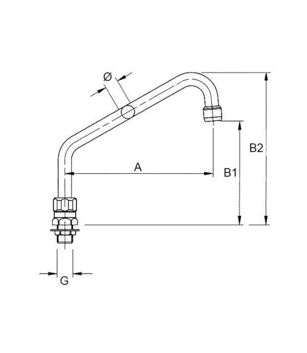 inlet spout connection 1/2" ET tube ø 18mm