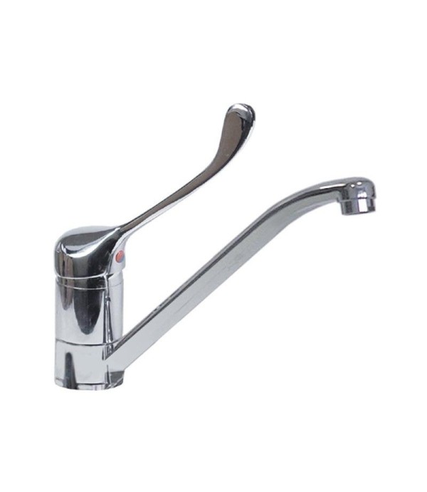 Single lever monobloc tap long lever action