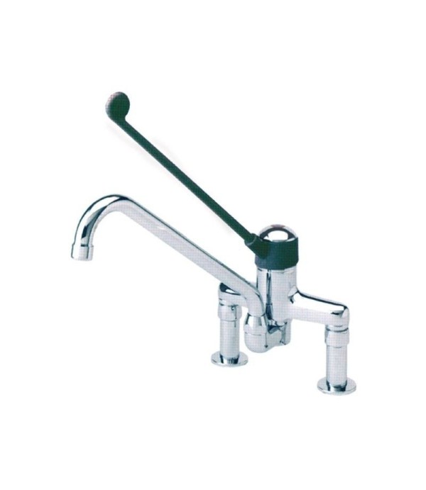 Single lever bridge mixer tap long lever ceramic cartridge ø 40mm spout length 200mm