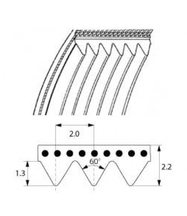 Poly-v belt MEGADYNE TB2 310mm grooves 5