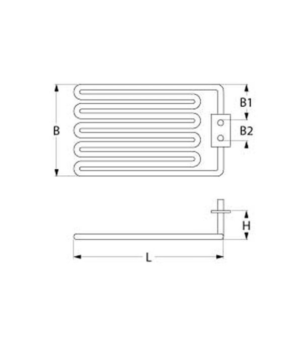 Heating element griddle, tilting bratt pan, 1900W 400V Kuppersbusch,