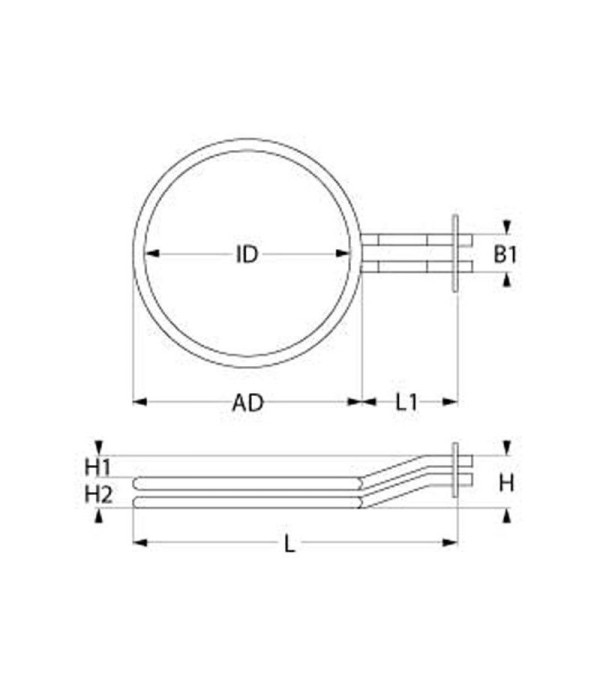 Zanussi convection oven heating element 8000W, 400V