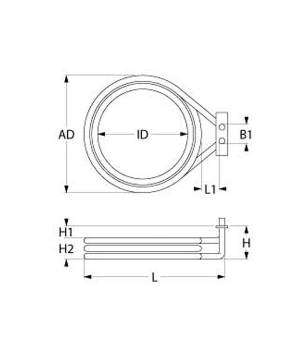Wiesheu Wiwa convection oven heating element 8000W, 380V
