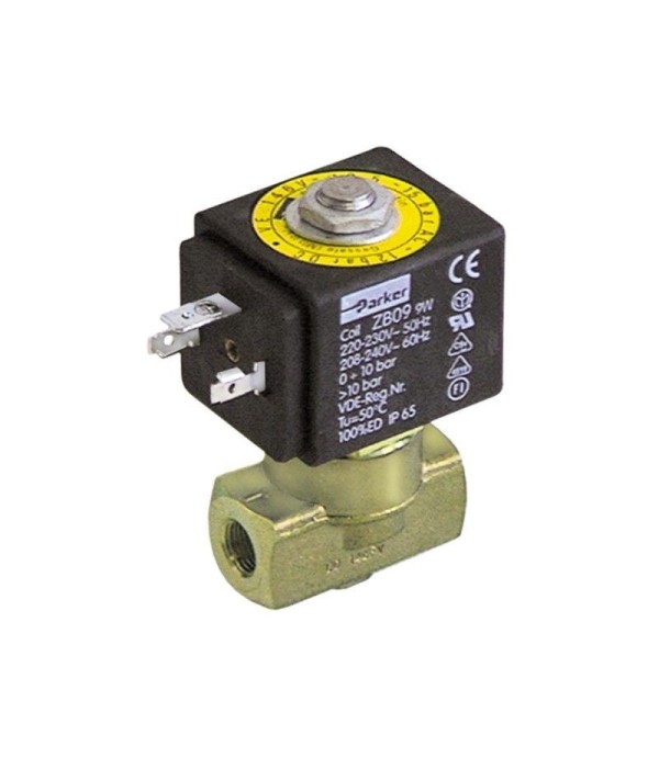 Solenoid valve brass Lucifer, Parker  type VE146, coil ZB09  2-ways 24 VAC connection 1/8"