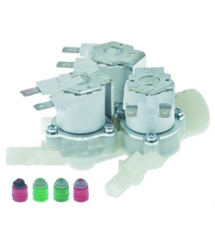 Lainox convection oven solenoid valve triple straight inlet 3/4" outlet 10 mm input 10-12l/min, 230VAC