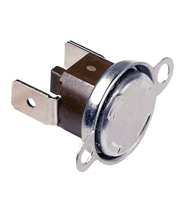 Safety bimetal thermostat 110°C 1NC 1-pole connection male faston 6,3mm hole distance 23,5mm