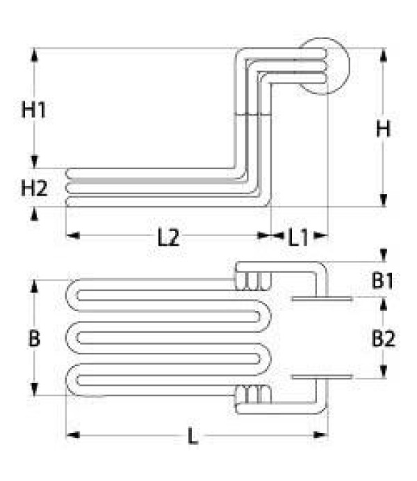 Bertos, GIGA, Rosinox, Silko fryer heating element 6300 W, 230/400 V