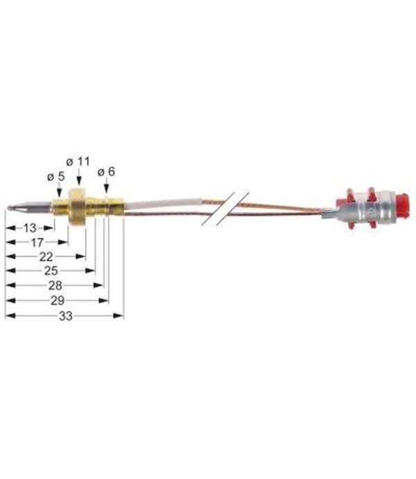 GIGA thermocouple with coupling L 600mm