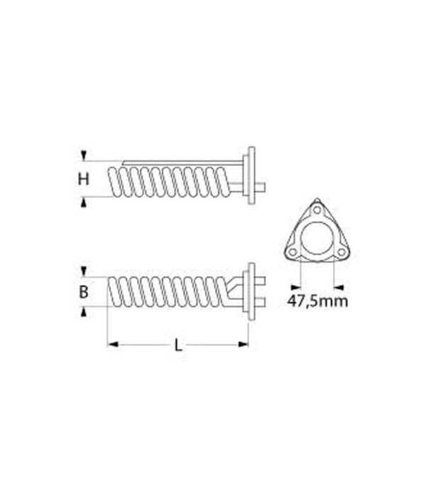 Professional dishwasher boiler heating element 2625 W, 230 V