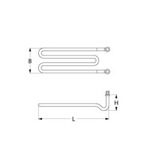 Bonnet, Colged, MBM, Eurowash, Dexion dishwasher tank heating element 2250W, 230V