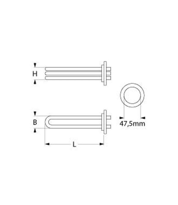 Electrolux, Kuppersbusch, Zanussi boiling pan, dishwasher tank and boiler heating element 4500W, 230V