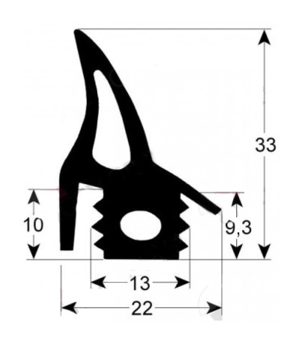 ELOMA door seal profile 2690 L 2920mm