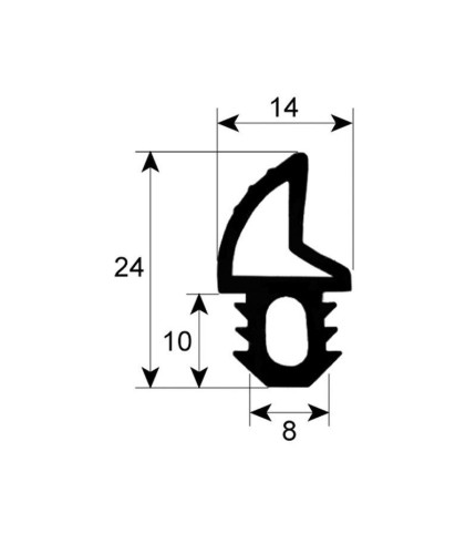 Piron, Mastro Oven door seal profile 2755 Qty by meter
