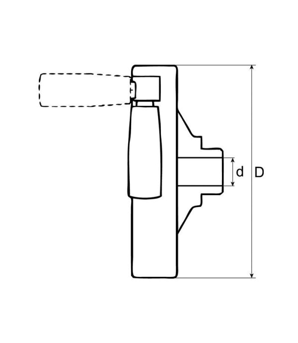 MKN hand wheel ø 200 mm D1 ø 40 mm bore ø 20 mm